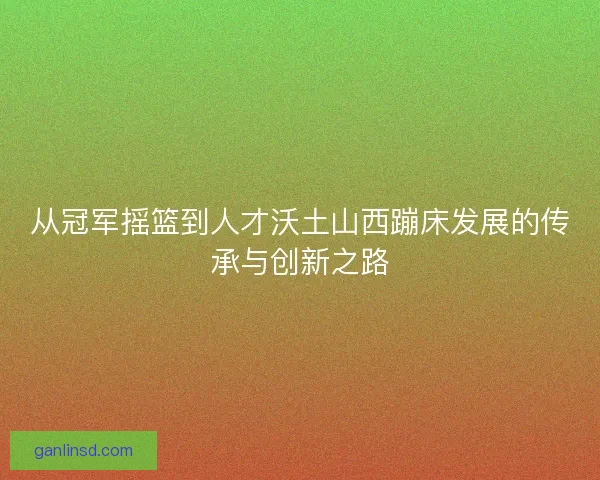 从冠军摇篮到人才沃土山西蹦床发展的传承与创新之路 从冠军摇篮到人才沃土山西蹦床发展的传承与创新之路
